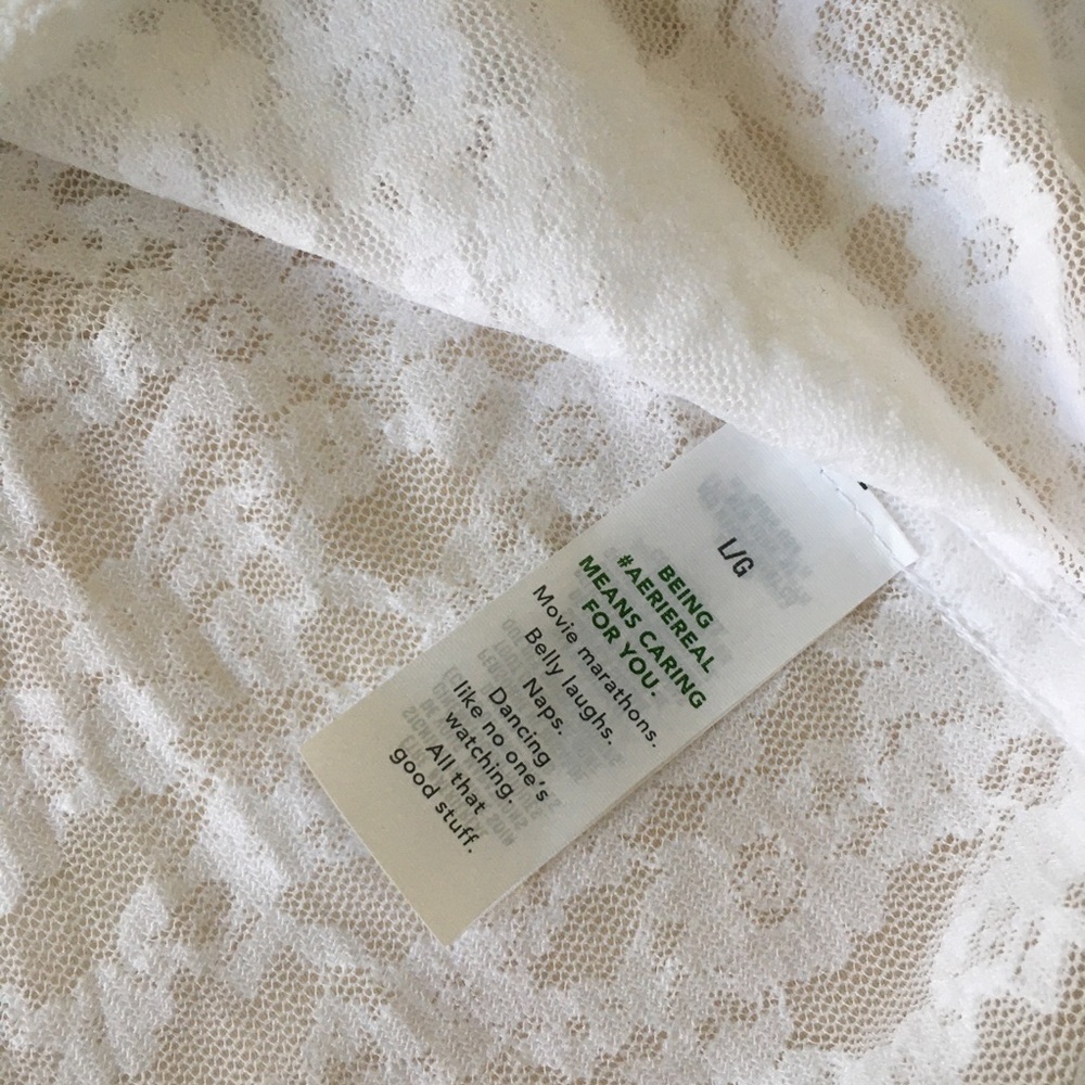 AERIE NWT Women's White Lace Top - Picture 9 of 12